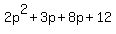 2p%5E2%2B3p%2B8p%2B12