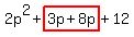 2p%5E2%2Bhighlight%283p%2B8p%29%2B12