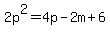 2p%5E2=4p-2m%2B6