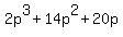 2p%5E3+%2B+14p%5E2+%2B+20p