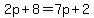 2p+%2B+8=+7p+%2B+2