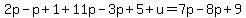 2p-p%2B1%2B11p-3p%2B5%2Bu=7p-8p%2B9