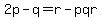 2p-q=r-pqr
