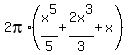 2pi%2A%28x%5E5%2F5+%2B2x%5E3%2F3+%2B+x%29