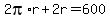 2pi%2Ar%2B2r=600