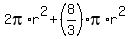 2pi%2Ar%5E2+%2B+%288%2F3%29pi%2Ar%5E2
