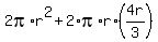 2pi%2Ar%5E2+%2B+2%2Api%2Ar%2A%284r%2F3%29