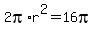 2pi%2Ar%5E2+=+16pi