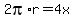 2pi%2Ar+=+4x