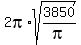 2pi%2Asqrt%283850%2Fpi%29