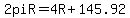 2piR=4R%2B145.92