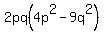 2pq%284p%5E2-9q%5E2%29