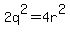 2q%5E2=4r%5E2