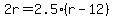 2r=2.5%28r-12%29
