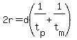 2r=d%281%2Ft%5Bp%5D%2B1%2Ft%5Bm%5D%29