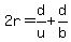 2r=d%2Fu%2Bd%2Fb