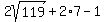 2sqrt%28119%29%2B2%2A7-1