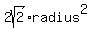 2sqrt%282%29%2Aradius%5E2