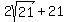 2sqrt%2821%29+%2B+21