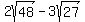 2sqrt%2848%29-3sqrt%2827%29