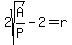 2sqrt%28A%2FP%29+-+2+=+r