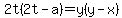 2t%282t-a%29=y%28y-x%29
