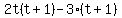 2t%28t%2B1%29-3%28t%2B1%29