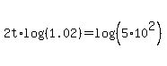 2t%2Alog%28%281.02%29%29=log%28%285%2A10%5E2%29%29