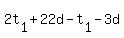 2t%5B1%5D+%2B+22d+-+t%5B1%5D+-+3d