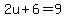 2u%2B6=9
