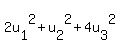 2u%5B1%5D%5E2+%2B+u%5B2%5D%5E2+%2B+4u%5B3%5D%5E2+