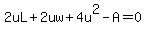 2uL%2B2uw%2B4u%5E2-A=0