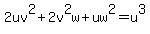 2uv%5E2%2B2v%5E2w%2Buw%5E2=u%5E3