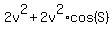 2v%5E2+%2B+2v%5E2%2Acos%28S%29