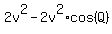 2v%5E2+-+2v%5E2%2Acos%28Q%29