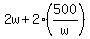 2w%2B2%28500%2Fw%29