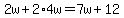 2w%2B2%2A4w=7w%2B12