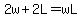 2w%2B2L=wL