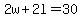 2w%2B2l=30