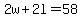2w%2B2l=58+