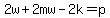 2w%2B2mw-2k=p