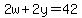 2w%2B2y=42