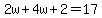 2w%2B4w%2B2=17