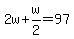 2w%2Bw%2F2=97