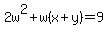 2w%5E2%2Bw%28x%2By%29=9