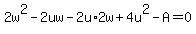 2w%5E2-2uw-2u%2A2w%2B4u%5E2-A=0