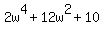 2w%5E4%2B12w%5E2%2B10