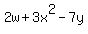 2w+%2B+3x%5E2+-+7y