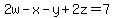 2w-x-y%2B2z=7