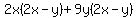 2x%282x-y%29%2B9y%282x-y%29